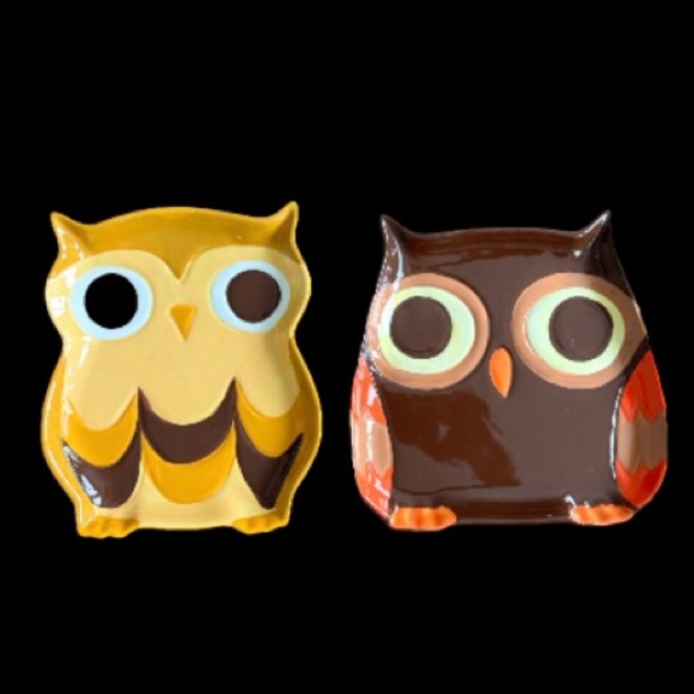Mesa Home Set Of Two Owl Trays MCM Retro Boho Charming Artsy - Picture 5 of 5